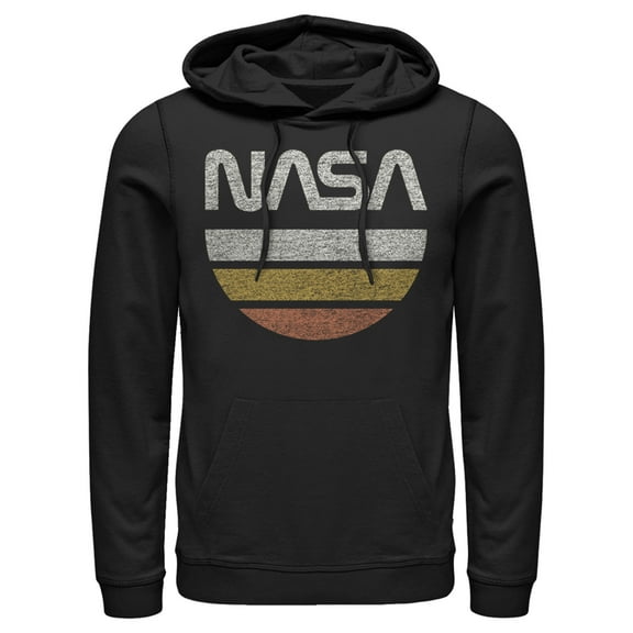 Men's NASA Half Moon  Pull Over Hoodie Black 2X Large