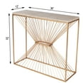 thumbnail image 3 of Butler Specialty Cosmo Fossil Stone And Metal Console Table In Gold, 3 of 9