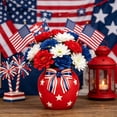 thumbnail image 4 of American-style Resin Vases, July 4th Patriotic Floral Arrangement Decor, 7.8H x 8.5 in Diameter Decorative Resin Vase, Indoor Tabletop Home Accent Ornament, 4 of 6