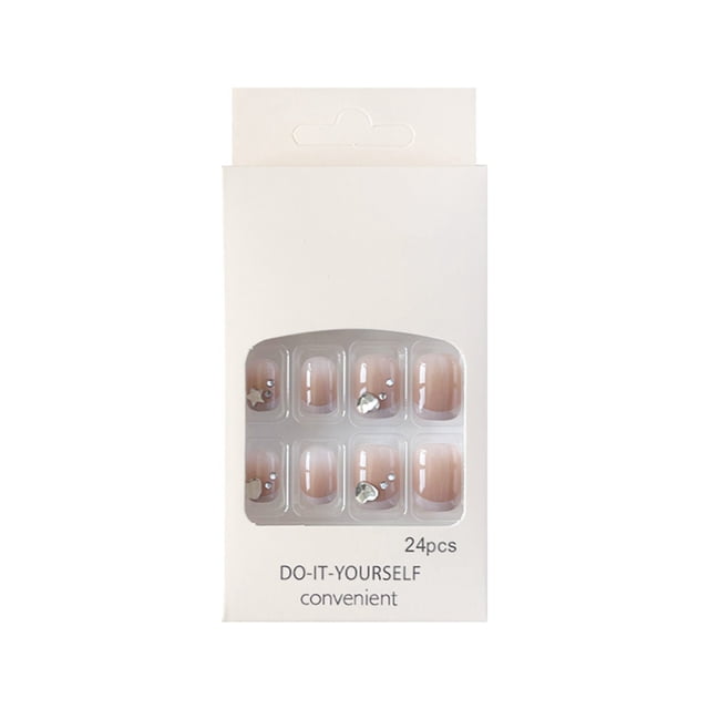 Uñas postizas Throbbing Wear: modelo para taladrar, parches de uñas, parches de uñas francesas, parches de uñas degradadas, uñas acabadas (modelo con pegamento) 1 ml