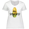 thumbnail image 3 of Inktastic Aw, Shucks Corn on the Cob Humor Women's Plus Size T-Shirt, 3 of 5