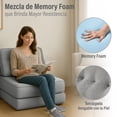 thumbnail image 3 of Magma Life Sofá Plegable 2 en 1, Terciopelo Suave, Relleno de Memory Foam, Respaldo Antideslizante, Color Gris, 85x85x78 cm, Se Convierte en Cama, Ideal para Sala, Recámara u Oficina, 3 of 8