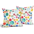 thumbnail image 2 of Kids Colorful Polka Dot Pillow Covers 16x16 Inch Preppy Cute Kid Cotton Linen Decorative Throw Pillow Case Cushion Cover Set of 2 Home Decor for Bedroom Sofa Living Room Couch Chair, 2 of 6