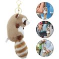 thumbnail image 3 of Llavero decorativo con colgante para bolso o teléfono, llavero con forma de mapache de peluche, 3 of 7