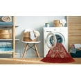 thumbnail image 2 of Ahgly Company Machine Washable Indoor Square Industrial Modern Red Area Rugs, 7' Square, 2 of 7