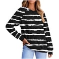 thumbnail image 3 of Tranfacy Longues Chemises à Manches pour Femmes, Chemises pour Femmes, Haut à Manches Longues pour Femmes Imprimé à Col en V avec Manches Raglan, Chandail Décontracté pour Tenues de Mode Automnales Quotidiennes, 3 of 5