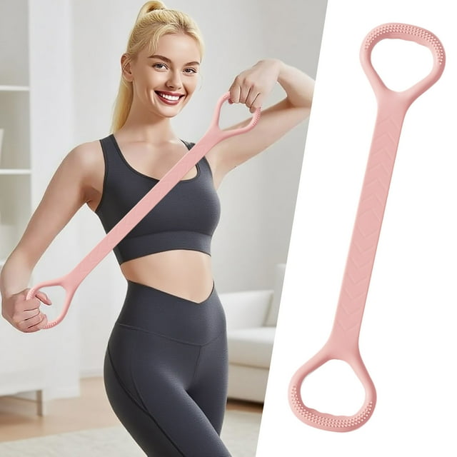 Resistance Band 15 LB Silicone Exercise Band With Handles Elastic Stretch Band For Women Home Workout