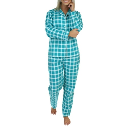 Plaid Flannel Pajama Top - PajamaMania Women's Flannel Long Sleeve Pajama Set