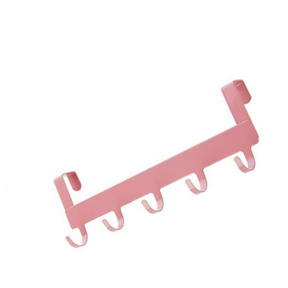 WRITWAA Punch Free Pink Iron Art Back Door Hooks for Hanging Towels and Keys