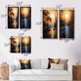 thumbnail image 4 of Designart "Golden Hour Glow Yellow Canal Serenity II" Canals Framed Wall Art Set Of 2 - Yellow Architecture Framed Wall Art Set Of 2, 4 of 7