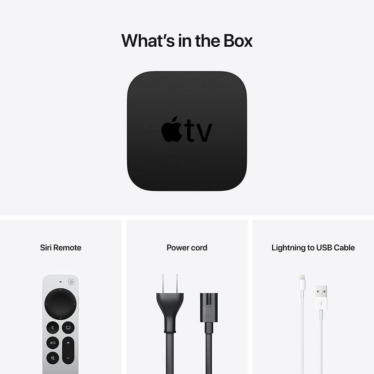 Apple TV 4K 64GB Media (2nd Generation) (2021) Bundle with Wall Mount Ethernet Cable + HDMI Cable + (6) Cable - Walmart.com