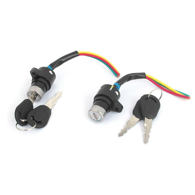Unique Bargains 2pcs 3-Wire Go Kart ATV Electric Bikes Ignition Switch Lock w Keys