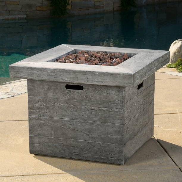Mayer Grey Magnesium Oxide Square Gas Fire Pit