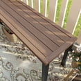 thumbnail image 6 of Vicllax Outdoor Benches Garden Bench Metal Modern Style 51.2"Lx13.4"Wx17.1"H for Porch Walnut(1Pcs), 6 of 7