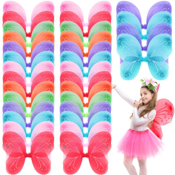 Alas de hada para niñas Junkin Butterfly Wings, 36 unidades, de 2 a 12 años