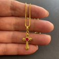 thumbnail image 1 of Korea Gold 24K Necklace Gold Plating Cross Necklace For Girls Jewelry Gift Religion, 1 of 5