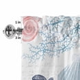 thumbnail image 2 of Valances for Windows Watercolor Marine Shell Turtle Coral Rod Pocket Short Curtain for Bathroom Living Room Bedroom Ocean Starfish Nautical Anchor 1 Panel 54x18in, 2 of 9