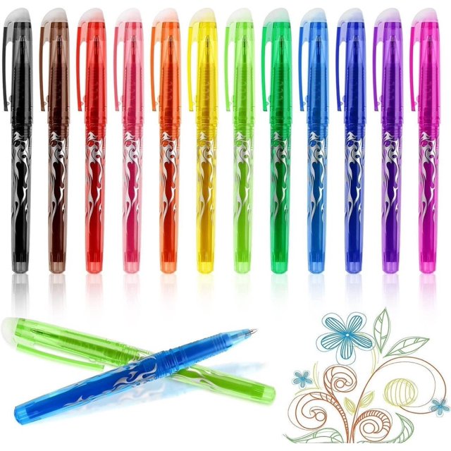 12-Pack Suddbara Bläckpennor med Gel – Raderbara För Precis Skrivande