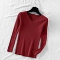 thumbnail image 2 of Otvok V Neck Ribbed Slim Fit Sweater for Women, Long Sleeve Solid Pullover, Stretchy Basic Layering Top for Autumn Winter, 2 of 7