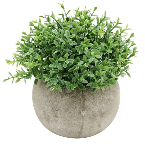 Mini plantas artificiales decorativas de plástico en maceta para decoración del hogar y el jardín.