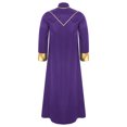 thumbnail image 3 of RUNQHUI Men's Priest Robe With Gold Trim And Cross Front Zip Closure For Church Worship And Cosplay Purple 3XL, 3 of 7