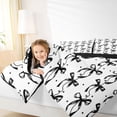 thumbnail image 3 of Erosebridal Black Bowknot Kids Full Size Comforter Sets, Princess Bow-tie Bedding Sets, 3 Pieces, 3 of 6