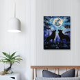 thumbnail image 4 of Patifu Wolves Moon Night Sky Canvas Wall Decor for Living Room Bedroom Home Office 12x16 in, 4 of 5