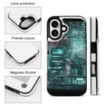 thumbnail image 3 of Compatible with iPhone 11 12 13 mini 14 15 16 Pro Max Plus Wallet Case with Card Holder, PU Leather Kickstand Card Slots Case ( Neon City Cat, iPhone 11), 3 of 7