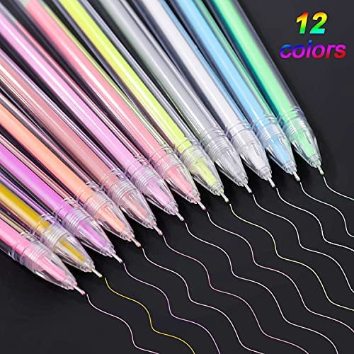 Dyvicl Highlight Color Pen 0.5 mm Extra Fine Point Pens Gel Ink Pens for Black  Paper Drawing, Sketching, Illustration, Adult Coloring, Journaling, Set of  12 