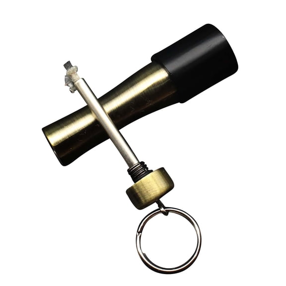 Portable Metal Kerosene Flint Lighter, Reusable Thousands‑Strike Match Style Fire Starter, Compact Hanging Pendant Lighter for Camping, Hiking and Outdoor Emergency Fire‑Starting Needs-(Gold)
