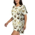 thumbnail image 2 of Picia Chicken Cartoon Pajamas Sets for Women Soft Short-Sleeved Pjs with Lounge Shorts Two Piece Sleepwear-Large, 2 of 9