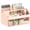 Pink with Handle, variant on SAYEEC Plastic Desk Organizer with 3 Drawers & Pen Holder, Compact Multi-Functional Storage Caddy for Office & Vanity, White