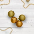 thumbnail image 4 of Northlight Shatterproof 4-Finish Christmas Ball Ornaments 2.5" (60mm) - Antique Gold - 60ct, 4 of 9