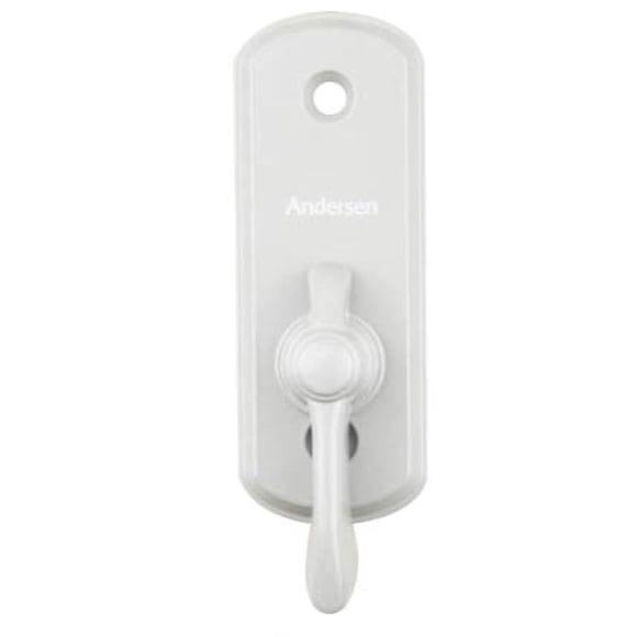 Cierre corredizo para puerta con forma de pulgar, estilo Andersen Albany, color blanco