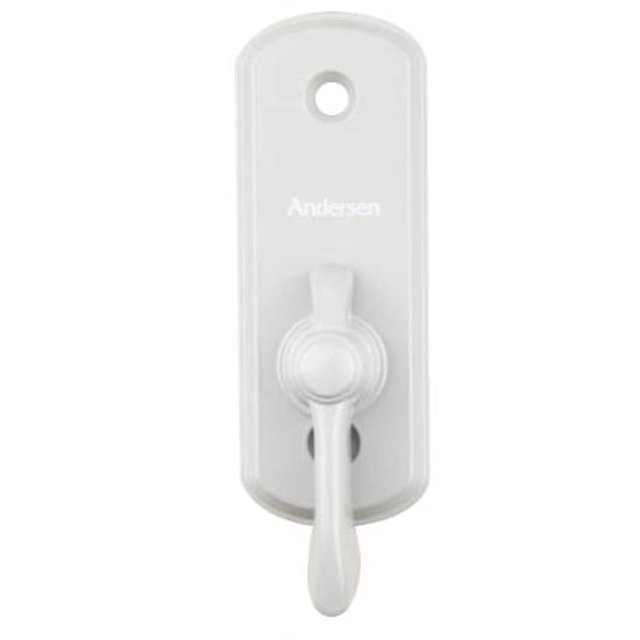 Cierre corredizo para puerta con forma de pulgar, estilo Andersen Albany, color blanco