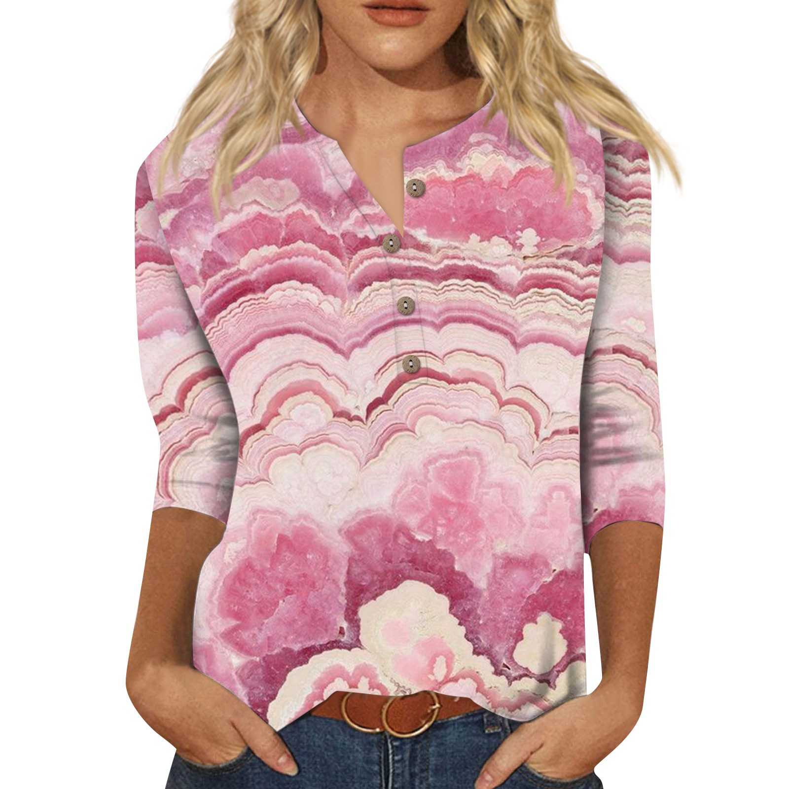 BIZIZA Elbow Sleeve Length T Shirts V Neck Womens Sexy Tops Clearance 3