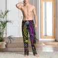 thumbnail image 2 of Gukieu Neon Bar Drinks Print Men's Home Trousers, Elastic Drawstring Home Pajamas Clothing Suitable for Adult Men-Medium, 2 of 6