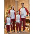 thumbnail image 4 of Family Matching Pajamas Sets Christmas Letters Printed Long Sleeve Tops with Plaid Pants 2Pcs Family Sleepwear, 4 of 9