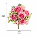 thumbnail image 3 of Artificial Persian Rose Bouquet with 5 Large Blooms and 4 Buds, 12.6 Inch Stems, Pink Silk Flowers for Wedding and Home Decor, Faux Flower Arrangement, 3 of 5