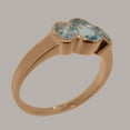 thumbnail image 3 of LBG British Made 18k Rose Gold Natural Aquamarine Womens Statement Ring - 33 size options - Size 6.75, 3 of 6
