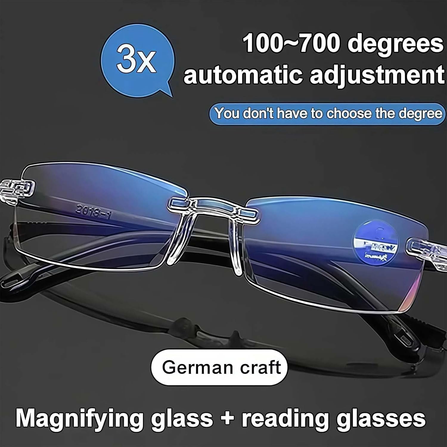 2026 New Clarity Blue Auto Focus Glasses Self Adjusting Women Clarity Auto Focus Glasses Men Intelligent Dual Focus Glasses