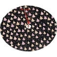 thumbnail image 4 of Pine Tree Xmas Tree Skirt - Pink Yellow Cedar and Snowflake Tree Skirt 30 Inch Tree Mat for Holiday Party Home Indoor, 4 of 6