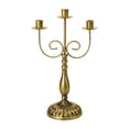 thumbnail image 3 of Candelabro de Metal para chimenea, candelabro de hierro, soporte para velas para clubes de inauguración de la casa, velas cónicas para mostrador de co 3 brazos, 3 of 9