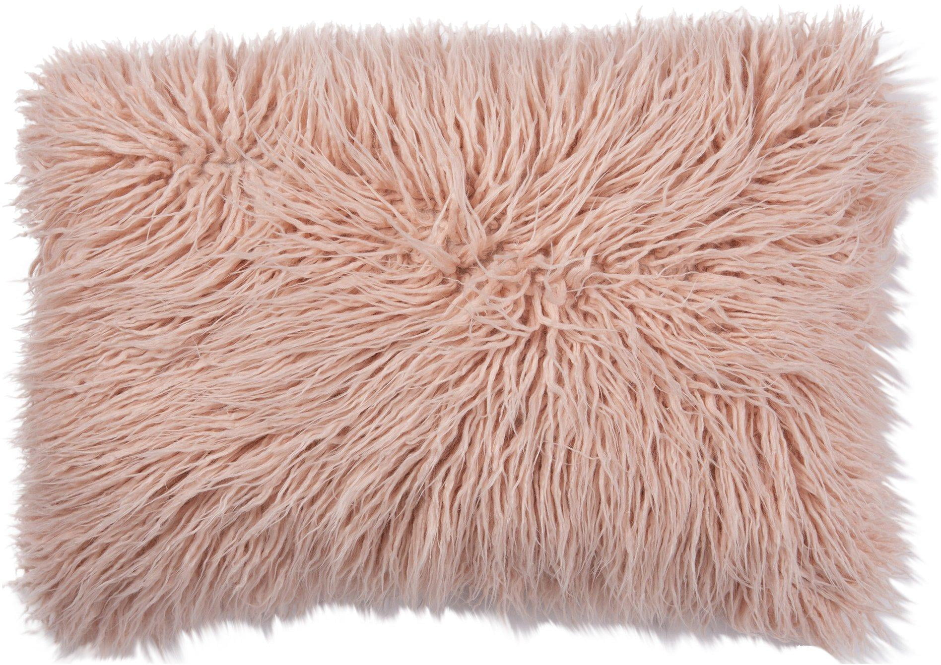 blush fur pillows