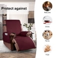 thumbnail image 4 of CHOK 2024 Recliner Chair Cover Reversible Small Recliner Slipcover for Dogs Seat Width to 25 Inch Washable Couch Cover with Elastic Straps for Kids and Pets(Small Recliner  Coffee), 4 of 9