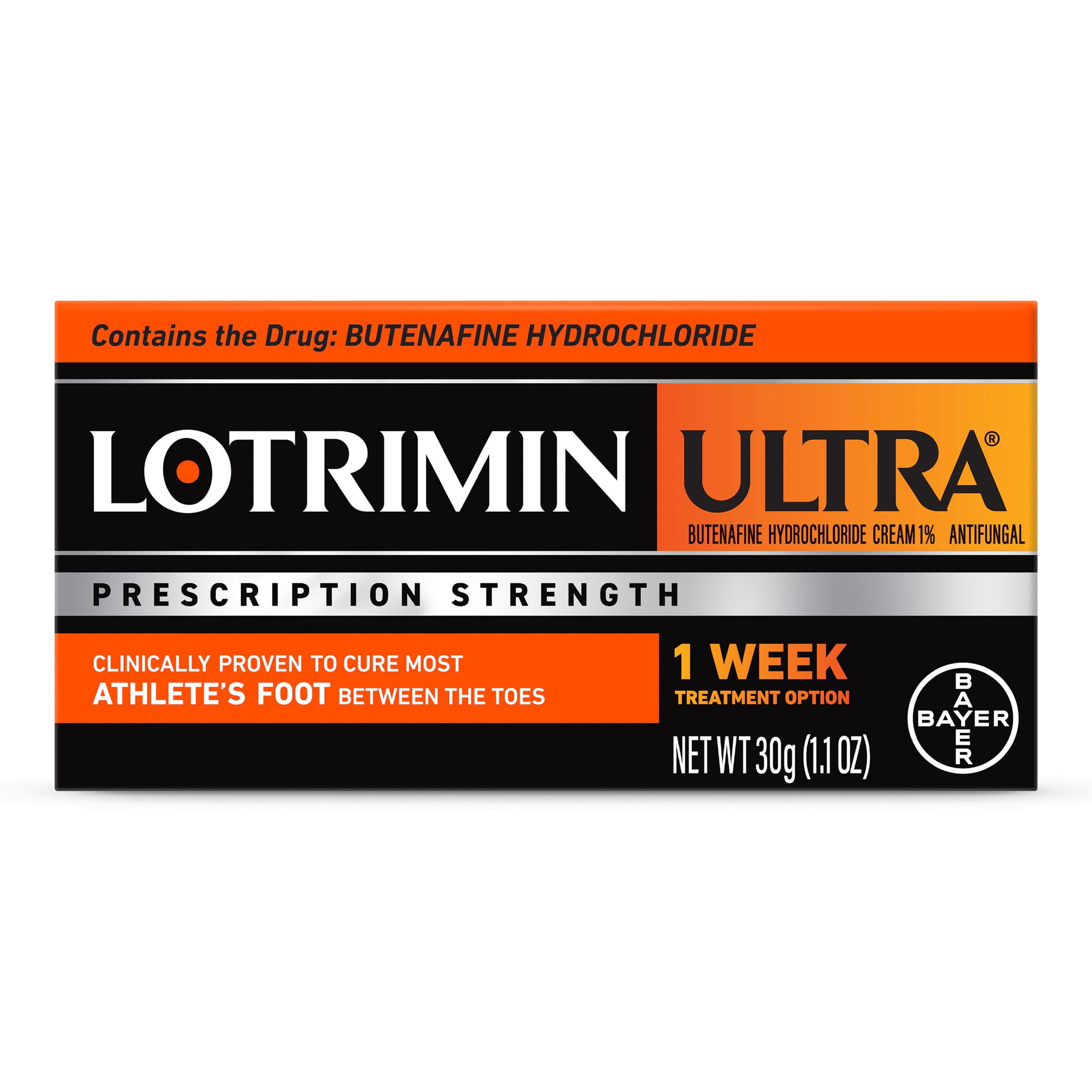Lotrimin Ultra 1 Week Athlete's Foot Antifungal Cream, 1.1 Oz Tube