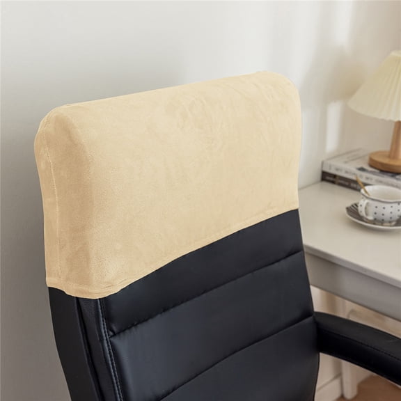 Simple chair backrest cover, head cover, office chair headrest, backrest dust cover, boss chair half cover, backrest protective cover,oatmeal