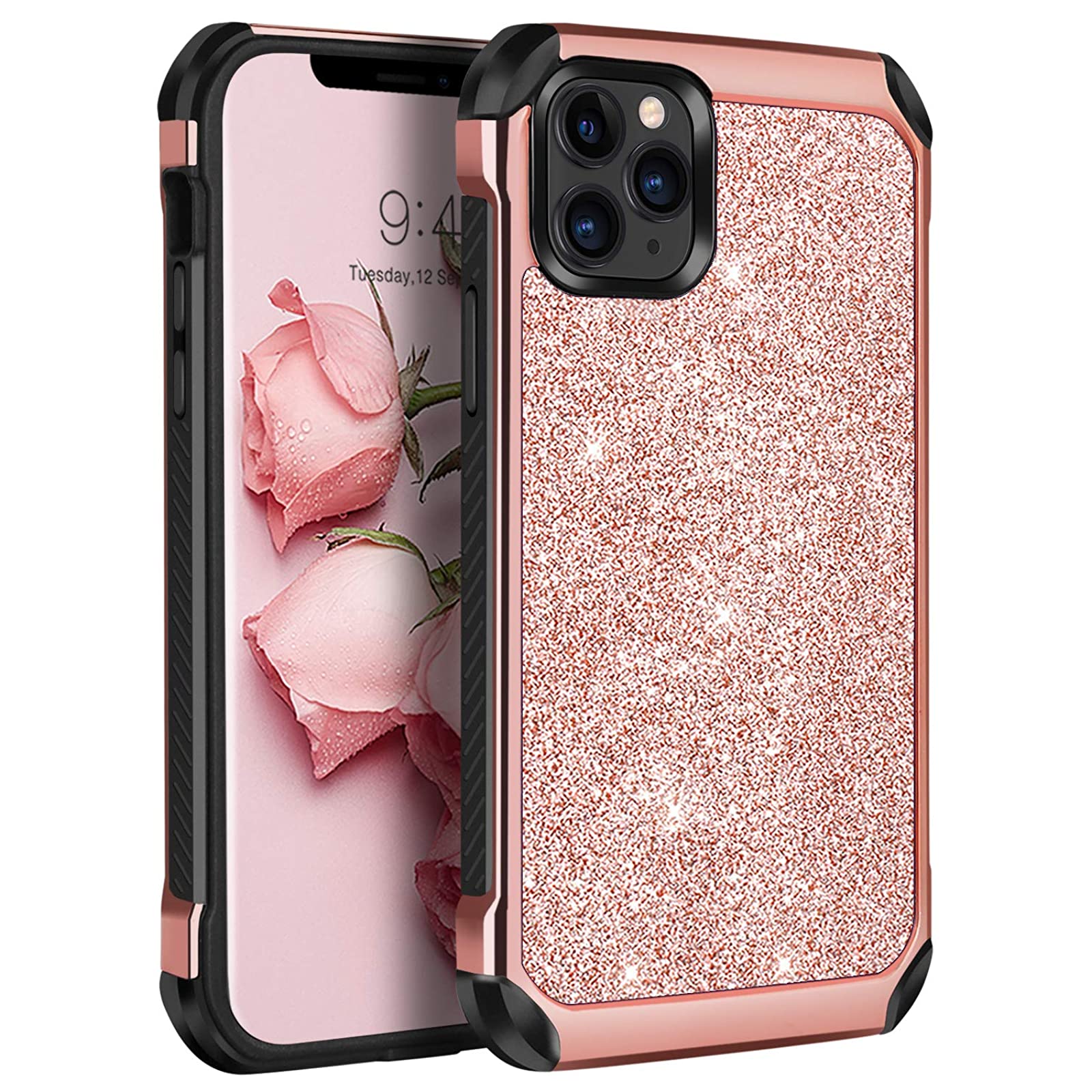Bentoben Iphone 11 Pro Max Case Glitter Sparkly Slim Shockproof 2 In 1 Protective Shiny Girl Women Faux Leather Hybrid Soft Bumper Hard Pc Phone Cover For Apple Iphone 11 Pro Max