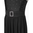 thumbnail image 6 of iEFiEL Kids Girls Modern Lyrical Dance Leotard Dress Sleeveless Rhinestone High-Low Hem Dancewear Modern Contemporary Dance Dress Black 8, 6 of 7