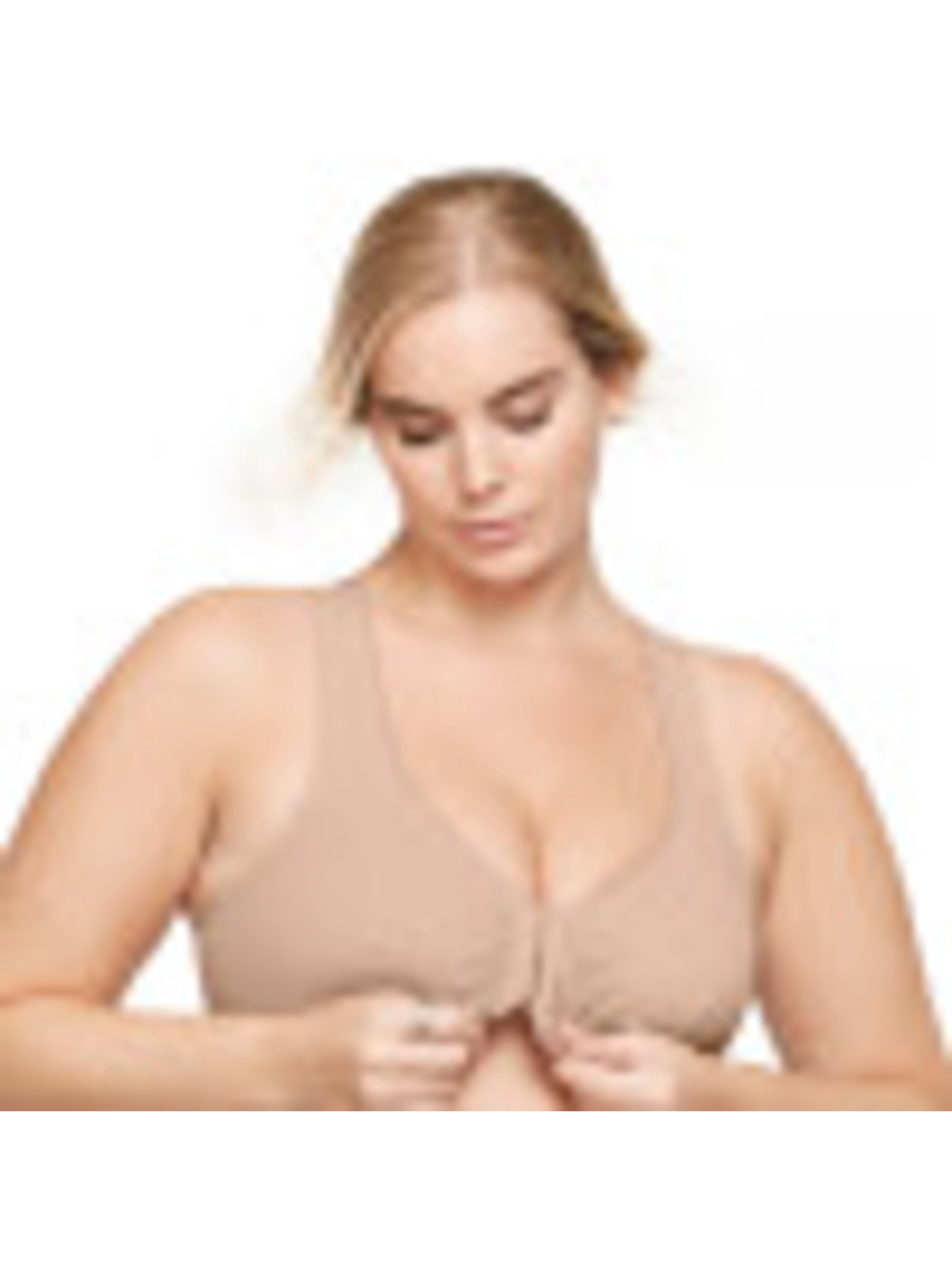 Glamorise Front-Closure Cotton T-Back Comfort Wirefree Bra 1908 (Women's & Women's Plus)